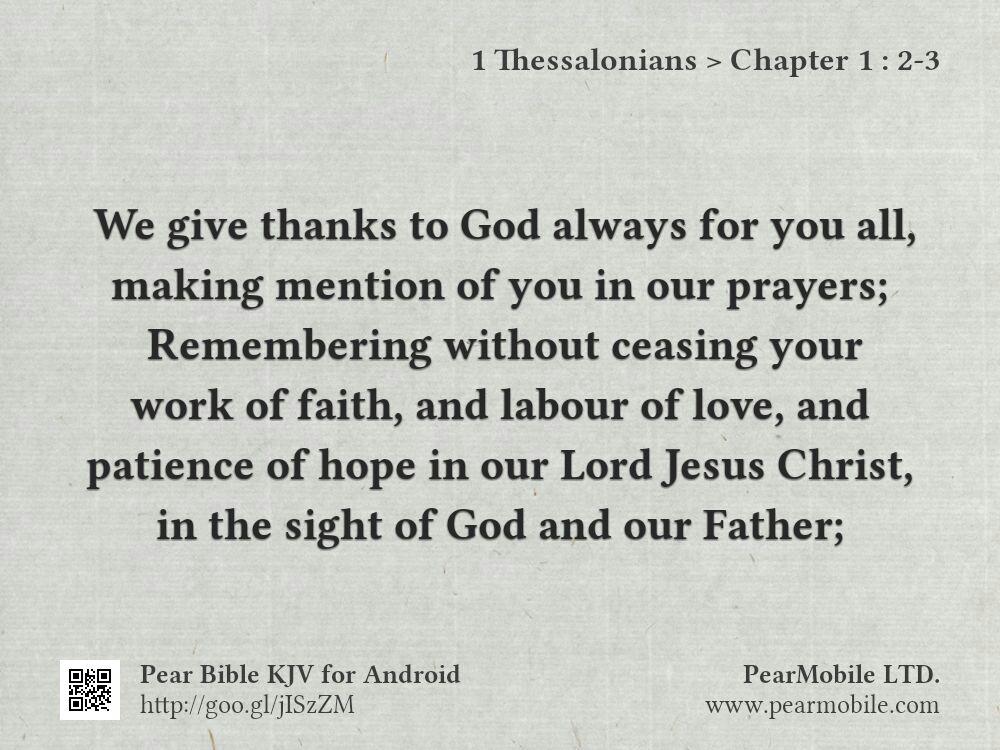 1 Thessalonians, Chapter 1:2-3